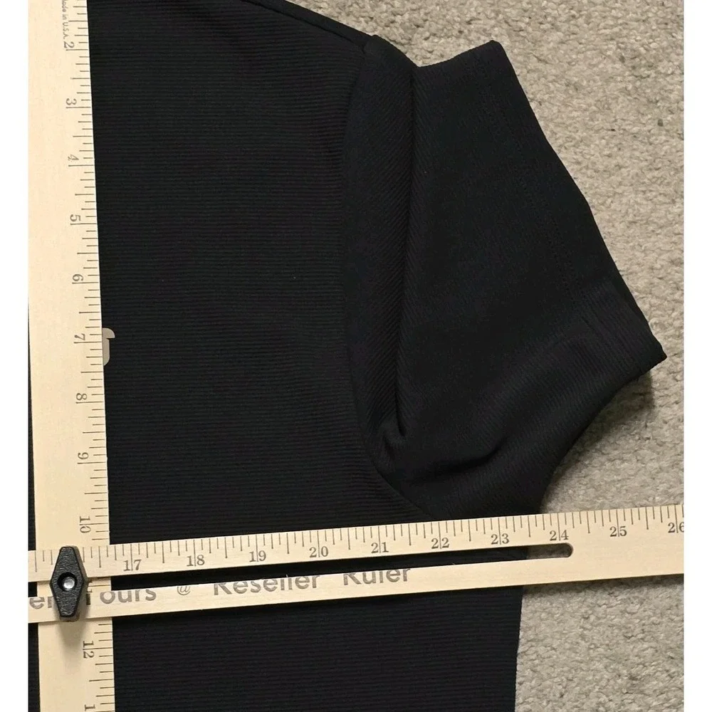 Macade Polo Mens L Black Golf Performance Blade Collar Polo Heath Bomber Shirt